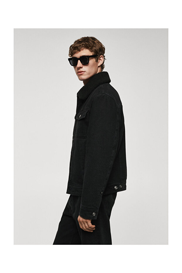 Shearling denim jacket - 4