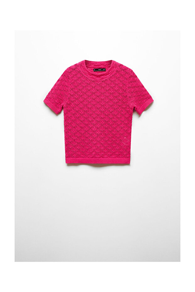 Openwork short-sleeved sweater - 1