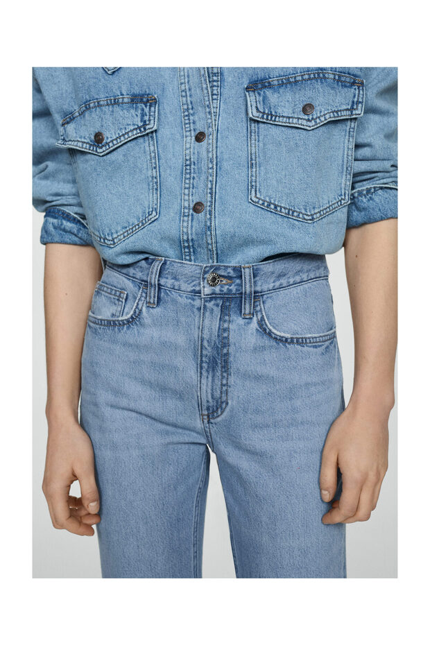 Mid-rise straight jeans - 7