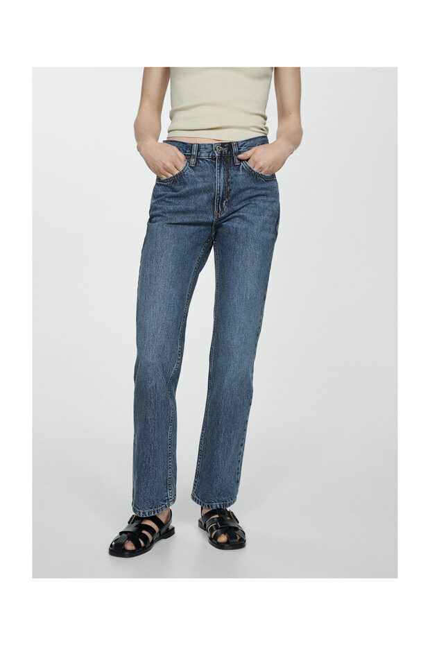 Mid-rise straight jeans - 2