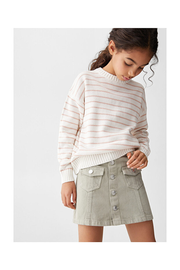 Gestreifter Pullover aus Baumwollmischung - 7