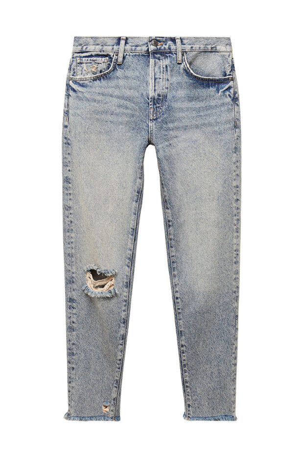 Ripped low-rise girlfriend jeans - 2