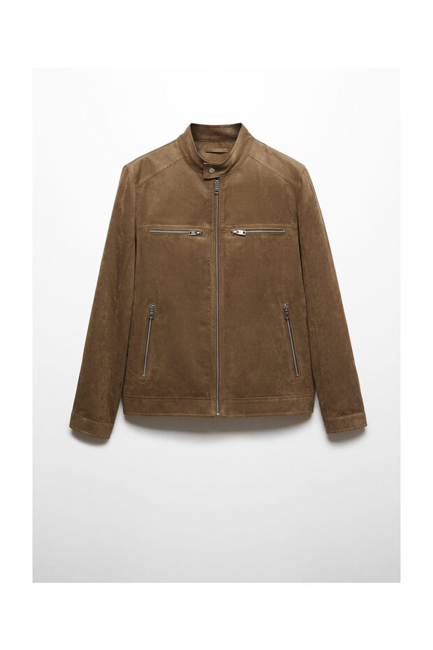 Suede-effect jacket with zip - 1
