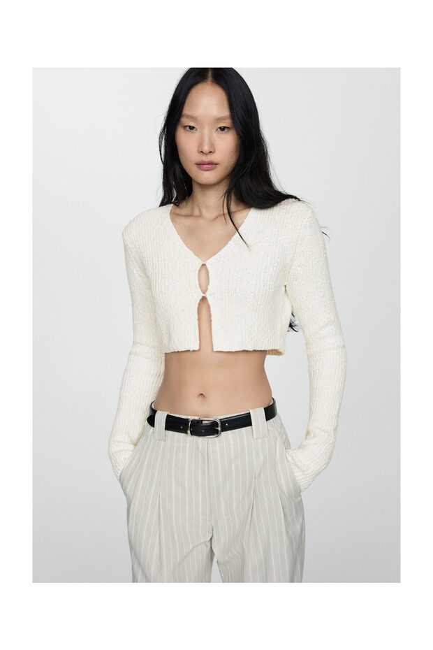Knitted cropped cardigan - 7