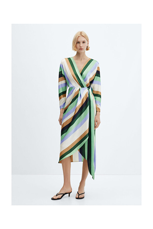 Striped satin dress - 7