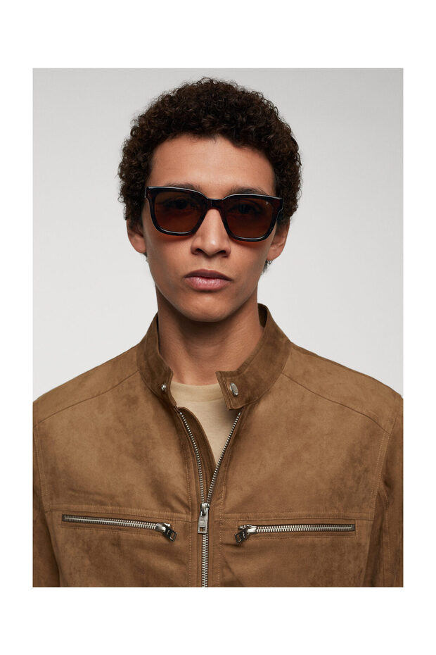 Suede-effect jacket with zip - 3