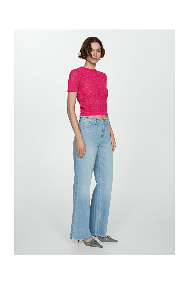 Openwork short-sleeved sweater - 6