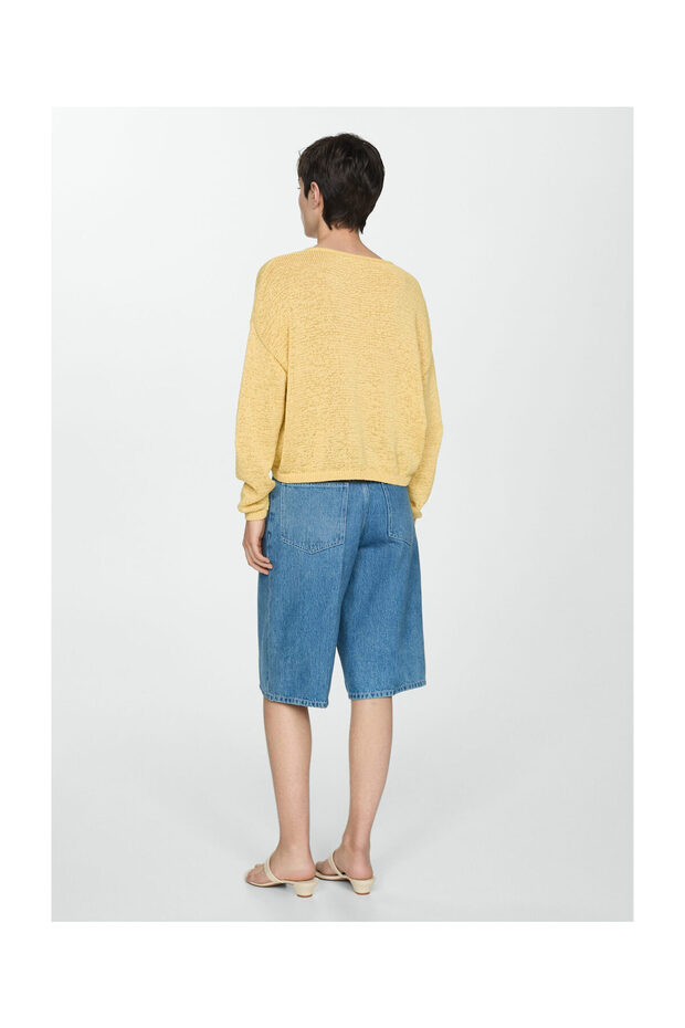 Fine-knit V-neck sweater - 5