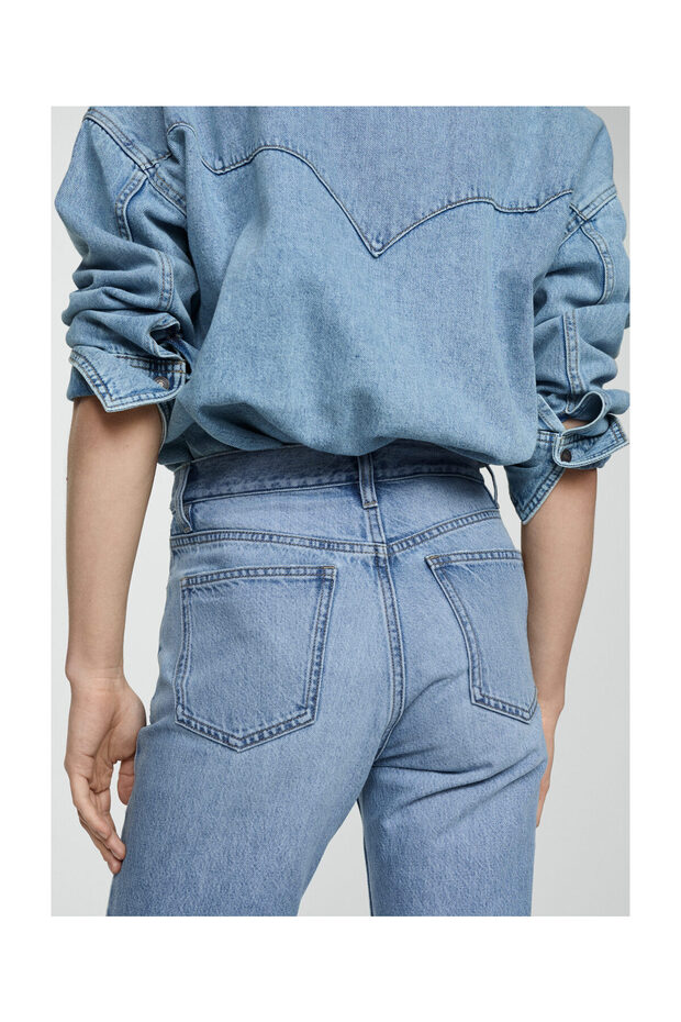 Mid-rise straight jeans - 6