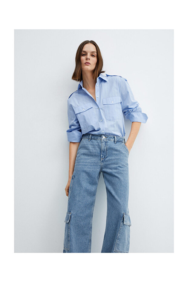 Loose cargo jeans with pockets - 5