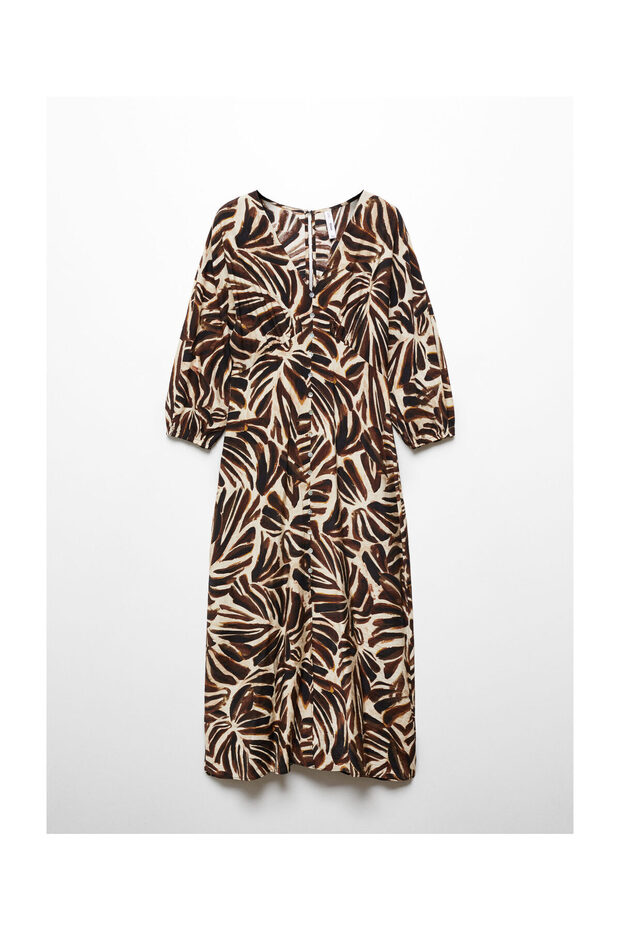 V-neck printed dress - 1