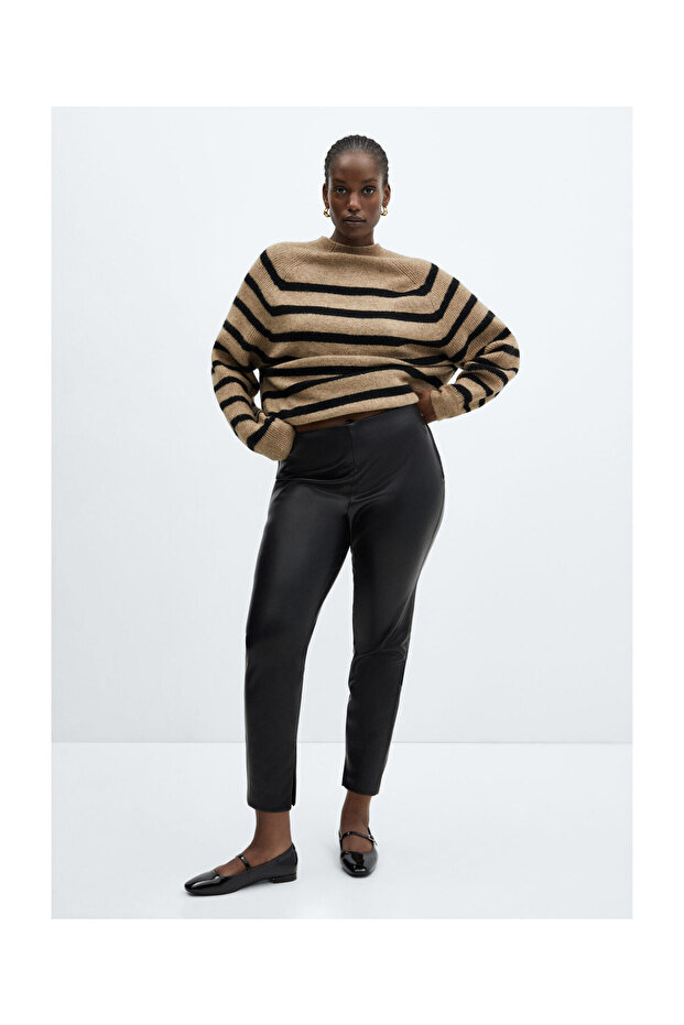 Leather-effect leggings with split hems - 7