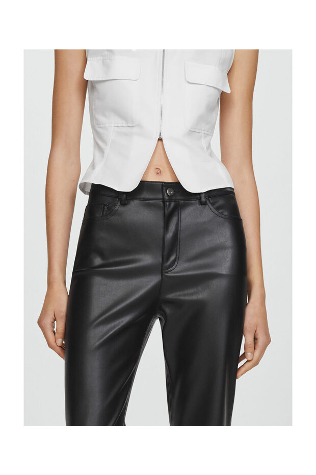 Leather-effect straight trousers - 9