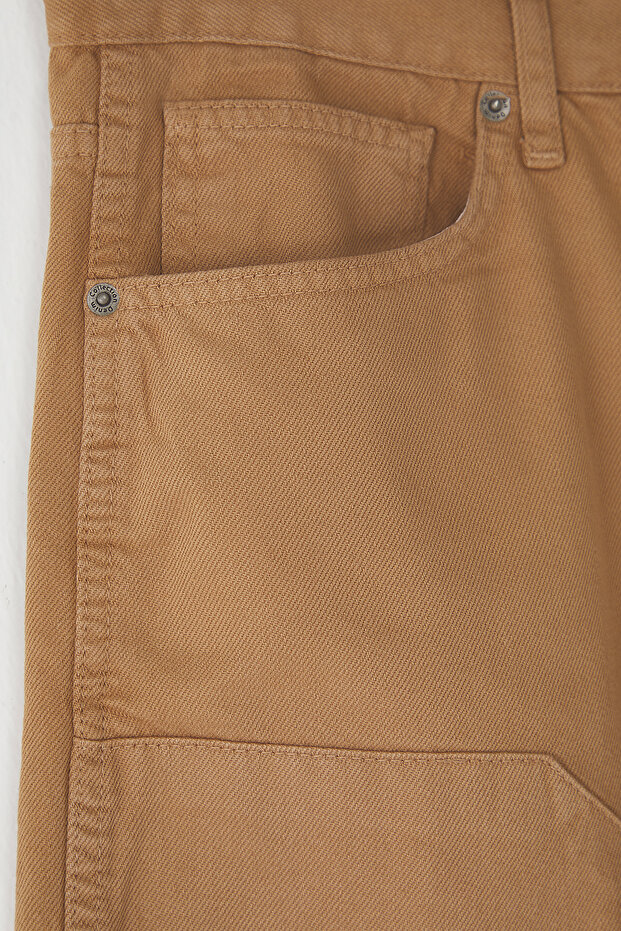 Camel Parça Dikişli Geniş Kot Şort & Bermuda TMNSS25SR00038 - 6