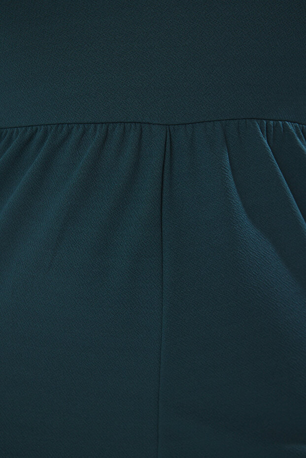 Emerald Green Straps Knitted Plus Size Jumpsuit Tbbss25Bg00001 - 3
