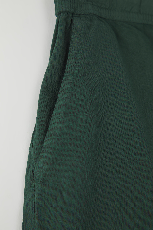Koyu Yeşil Loose Fit Pamuklu Bağcıklı Şort TMNSS23SR00056 - 6