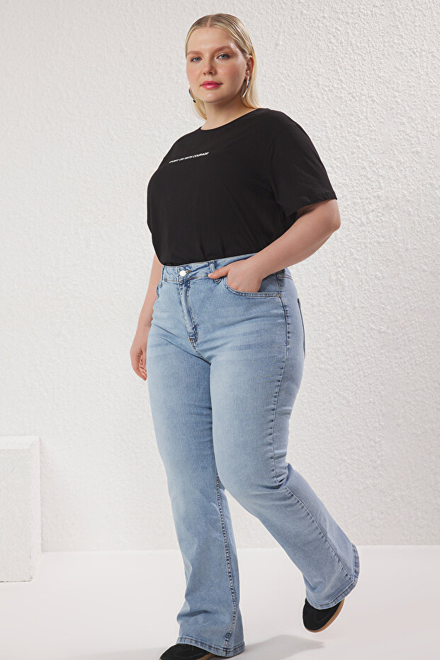 Mavi Yüksek Bel Comfort İspanyol Paça Flare Fit Jeans TBBSS25CJ00015 - 6