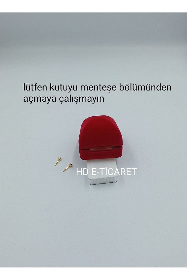 Küpe Kutusu Kırmızı Kadife Tabut Model Kare 1 Adet - 7