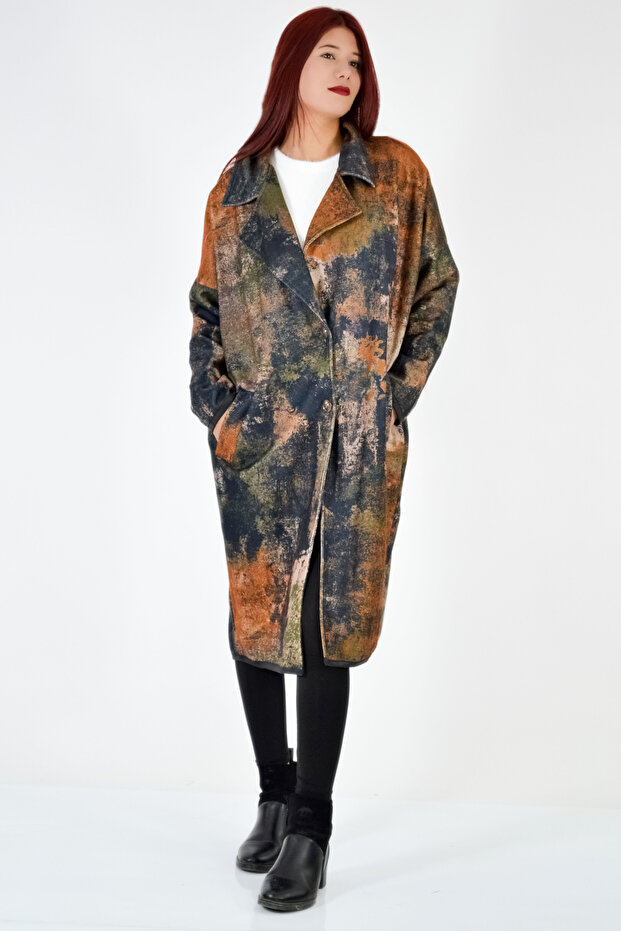 Batik Desen Uzun Ceket - 2