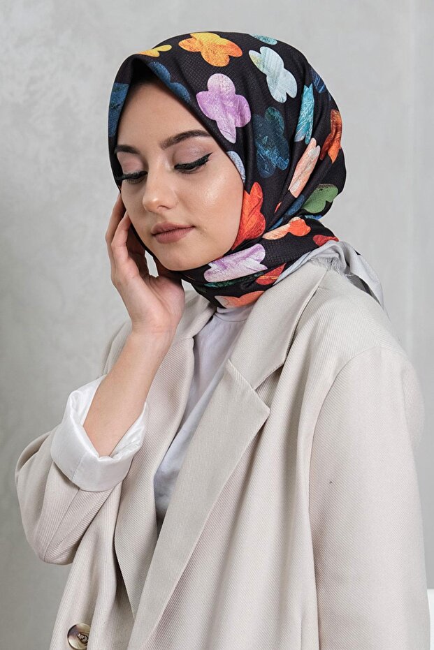 Cotton Clover Patterned Scarf - 2