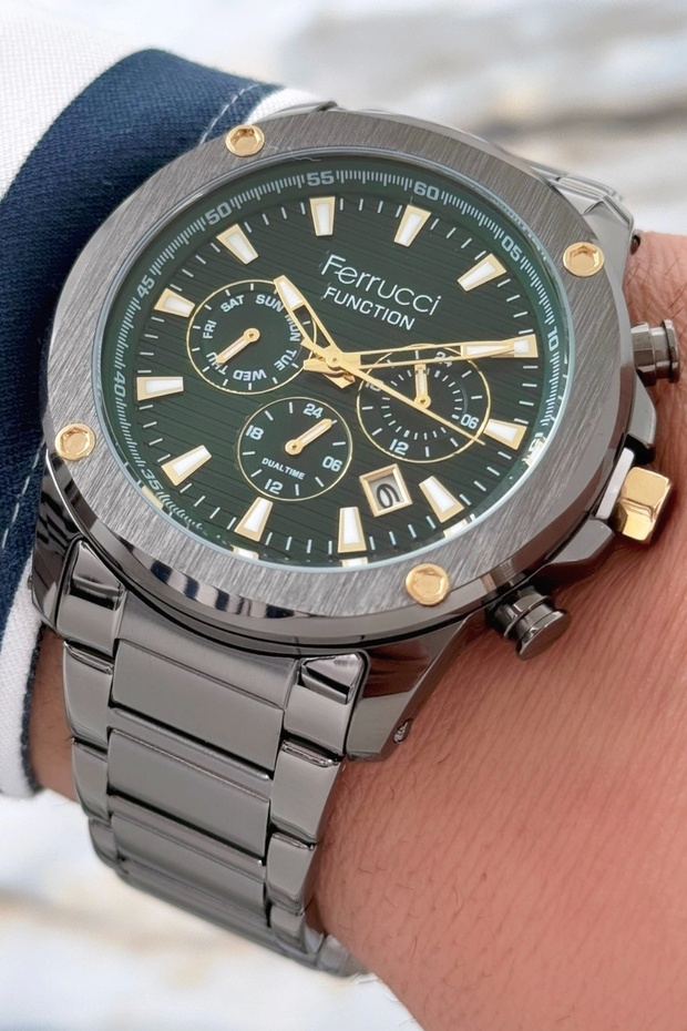 Function Men's Wrist Watch Steel Band&Case 3 Atm+Bracelet Gift Zmfer089