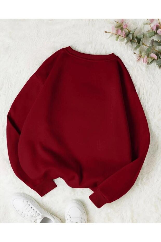 Oversized Statue Printed Detailed Crew Neck Basic Sweatshirt - 2