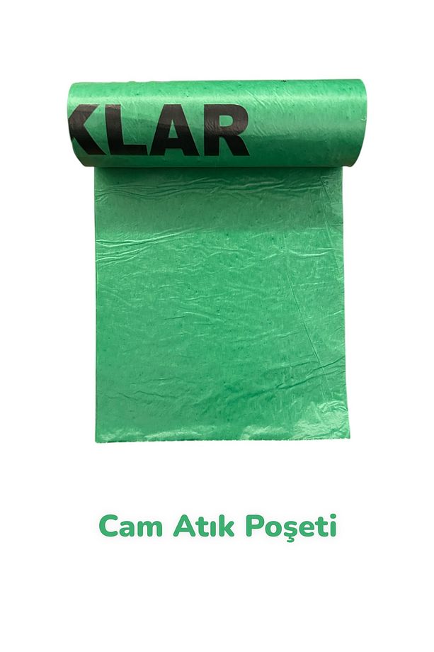 Cam Atık Poşeti Yeşil 10'lu 80x110 CM - 1