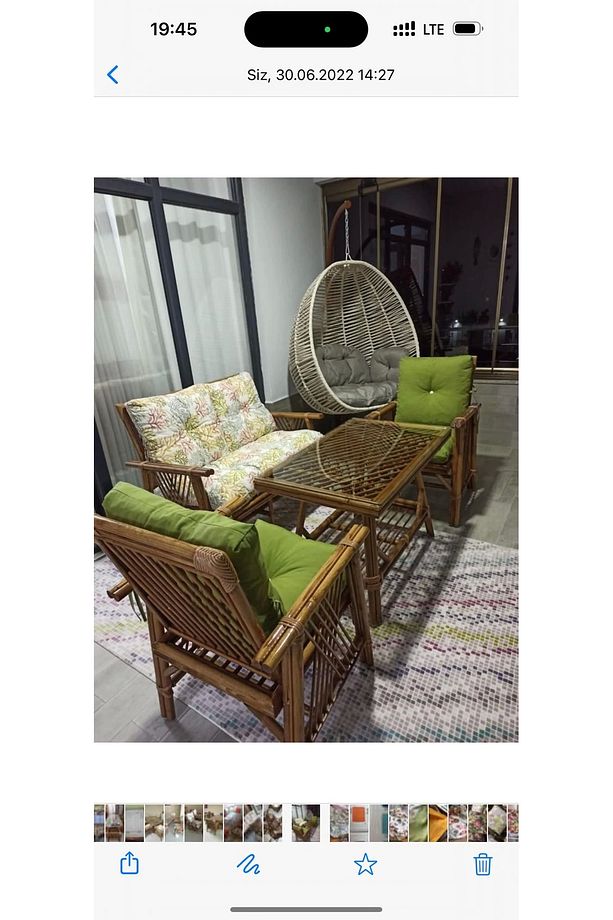 Nivemeshome 4 Kişilik Minderli Bambu Oturma Seti (2 1 1 SEHPA) - 2