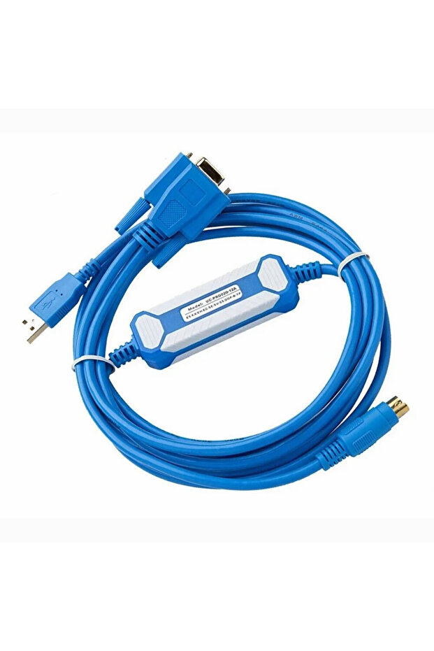 UC-PRG020-12A Delta Usb Plc Programlama Kablosu Round 8Pin DB9 Hmi Text Panel DOP-B AH5xx DVP-SV - 1