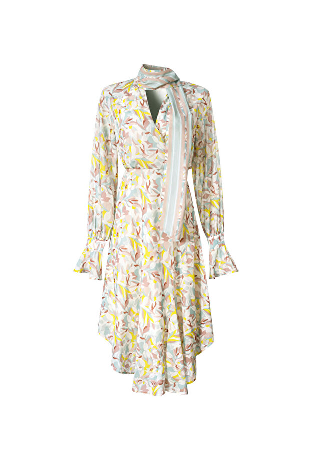 فستان مطبوع غير متماثل - 6