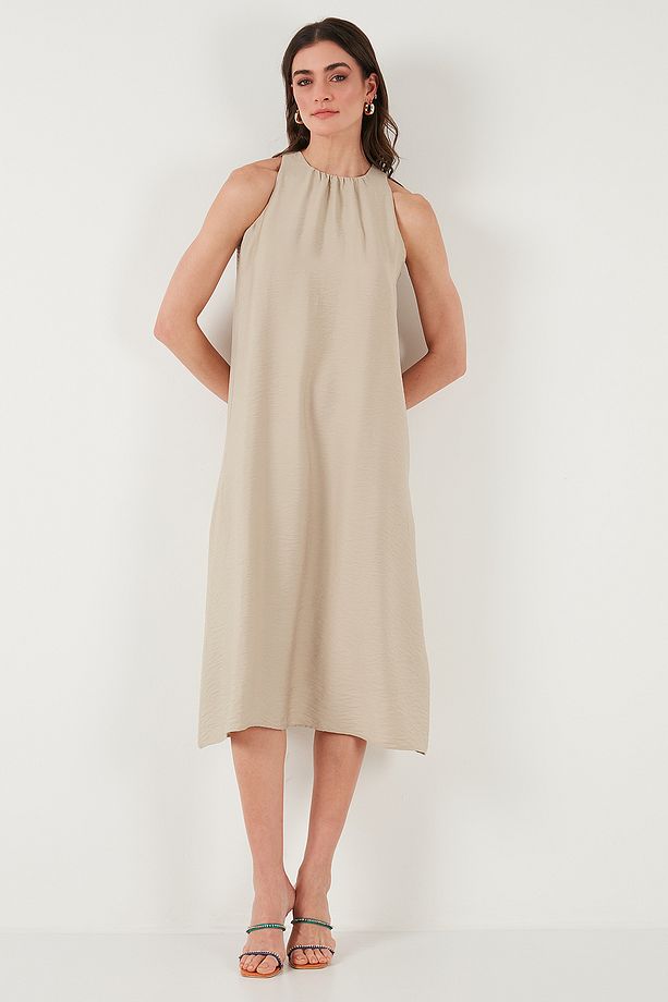 Regular Fit Halter Yaka Midi Boy Elbise ELBİSE 67810049 - 5