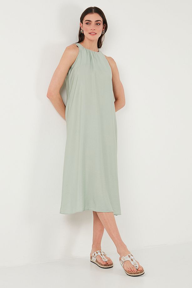 Regular Fit Halter Yaka Midi Boy Elbise ELBİSE 67810049 - 4