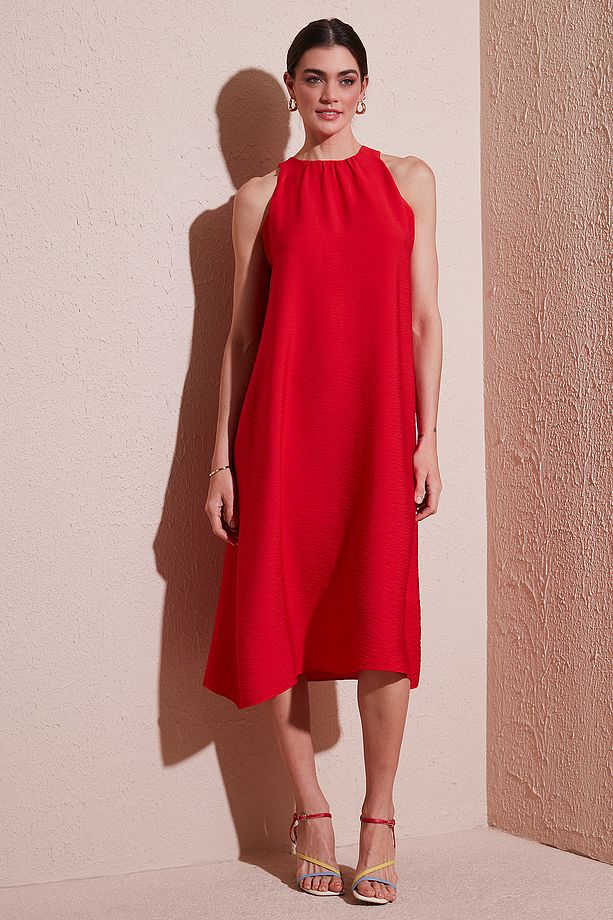 Regular Fit Halter Yaka Midi Boy Elbise ELBİSE 67810049 - 3