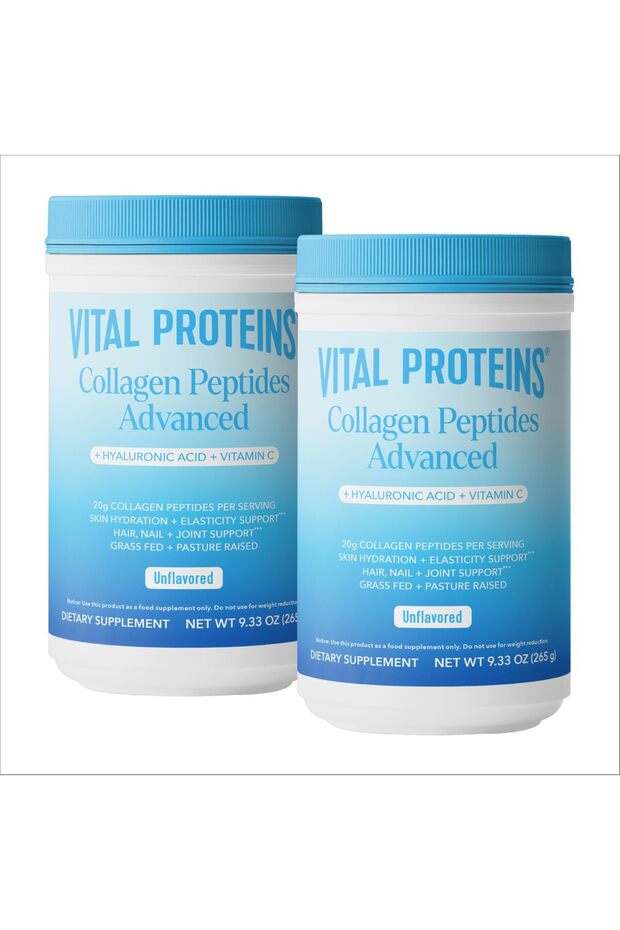Grass Fed Collagen Peptides with Hyaluronic Acid & Vitamin C, 9.33oz, Pack of 2, Unflavored