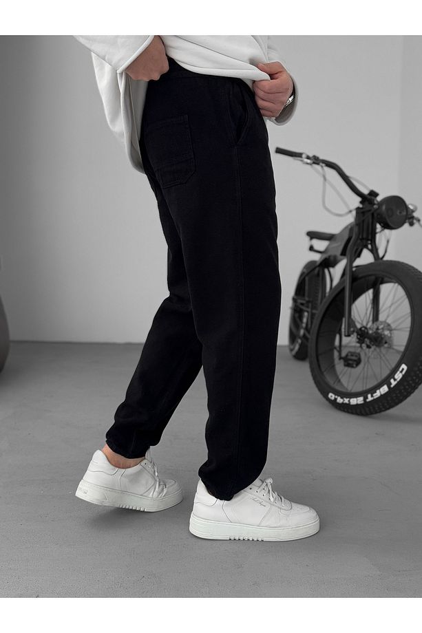 Siyah Regular Fit Diz Dikişli Pantolon YP-5010 - 5