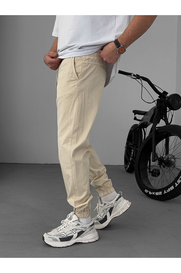 Bej Dizi Dikişli Gabardin Jogger YP-5018 - 6