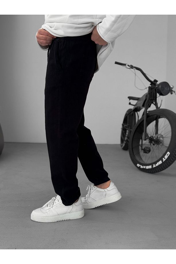 Siyah Regular Fit Diz Dikişli Pantolon YP-5010 - 6