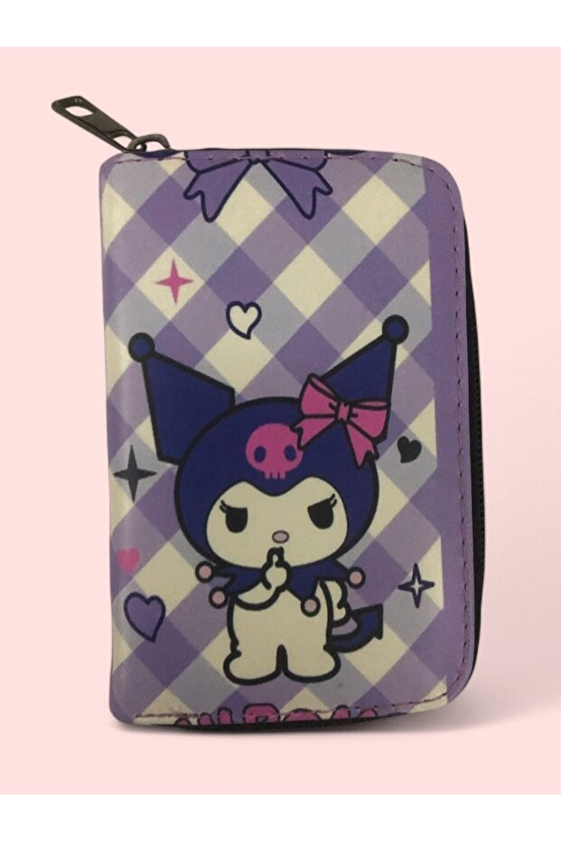 Kuromi Girl's Wallet with Interior Compartment and Zipper