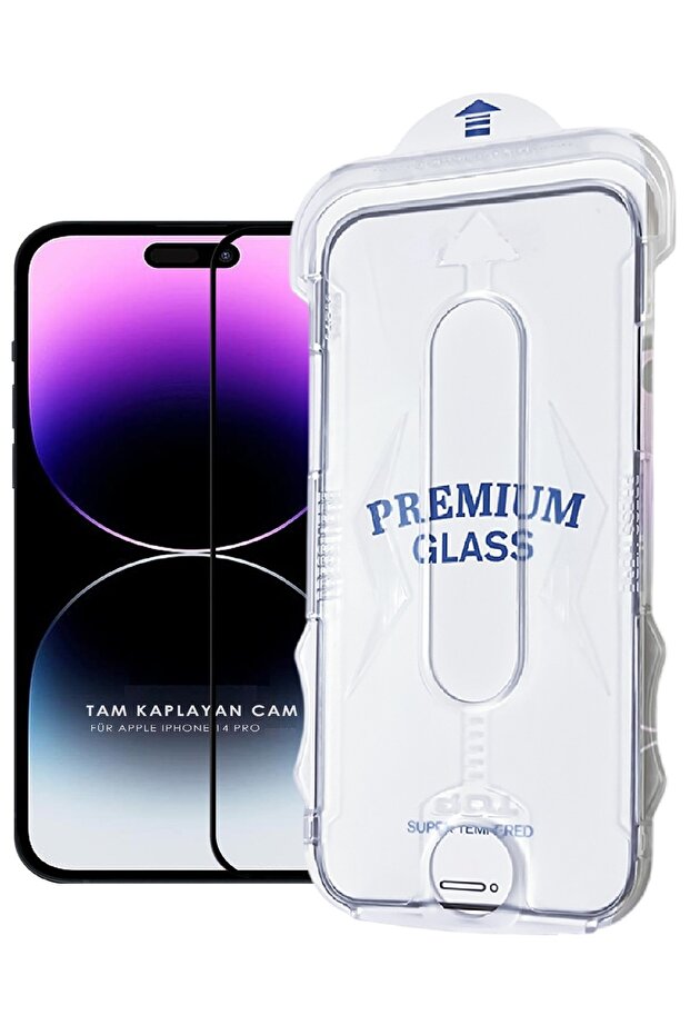 [Magicbox] Magic Box Full Coverage Glass Screen Protector Compatible with iPhone 14 Pro with Easy Installation Tool - 1