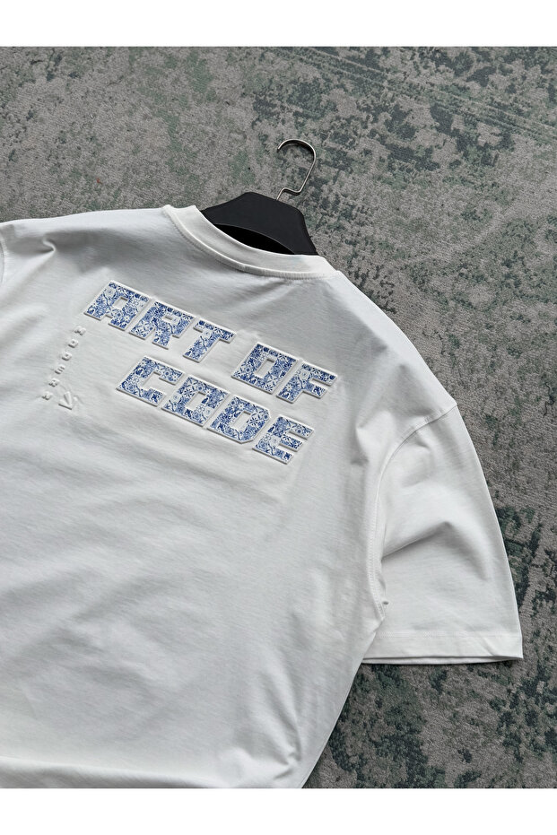 Beyaz Code Kabartmalı T-Shirt YP-5046 - 4