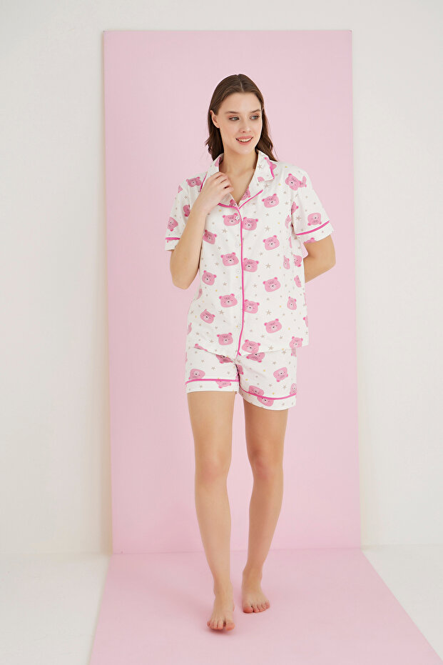 Combed Button Shorts Suit - 2