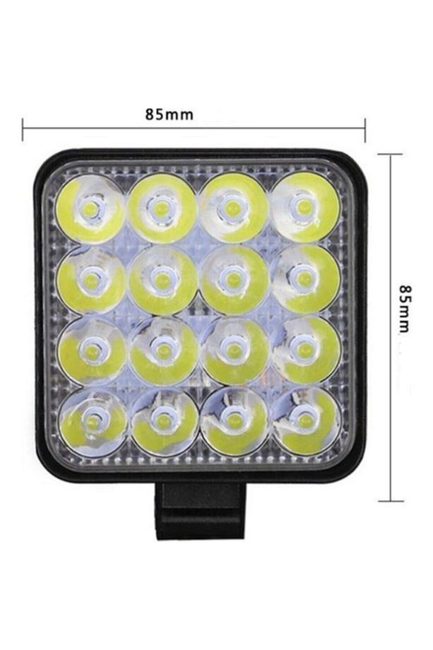 16 Led Kare Off Road Iş Makinası Çalışma Lambası Sis Farı 48 W - 2