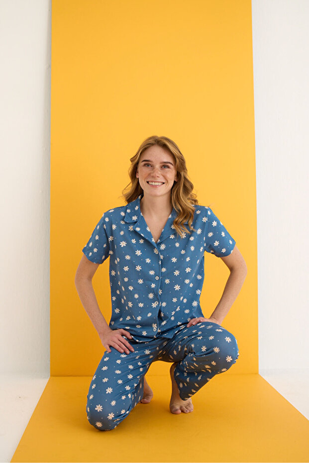 HELEN DÜĞMELİ PİJAMA TAKIMI - 1