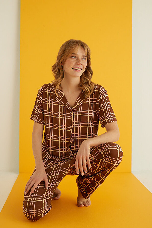 BAMBOO DÜĞMELİ PİJAMA TAKIMI - 1