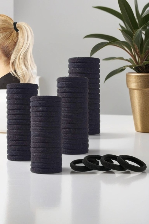 Černá elastická přezka - 48 kusů719701 - 2