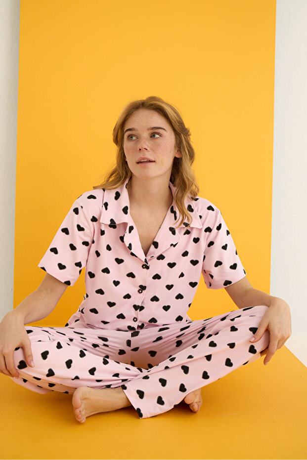 BAMBOO DÜĞMELİ PİJAMA TAKIMI - 1