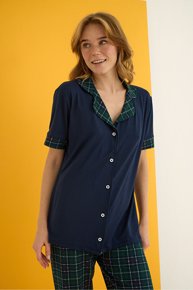 BAMBOO DÜĞMELİ PİJAMA TAKIMI - 2