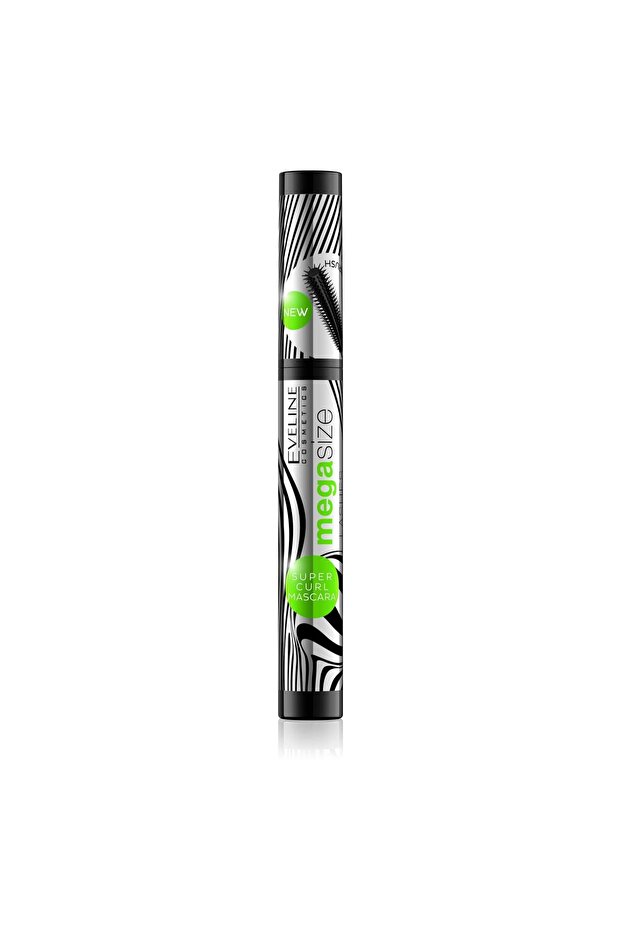 Eveline Cosmetics Mega Size Lashes Super Curl Mascara - 90 Curl, Long & Thick, Deep Black