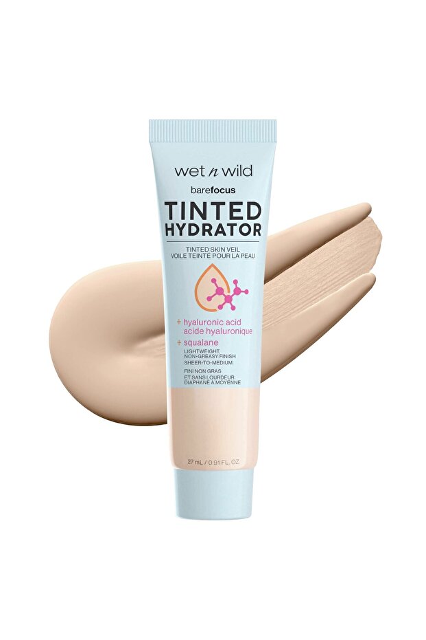 Bare Focus Tinted Hydrator Matte Finish, Light Medium, Oil-Free, Hyaluronic Acid, Sheer Coverage