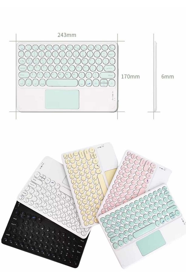 Kablosuz Mini Taşınabilir Touchpad Bluetooth Q Klavye - 1
